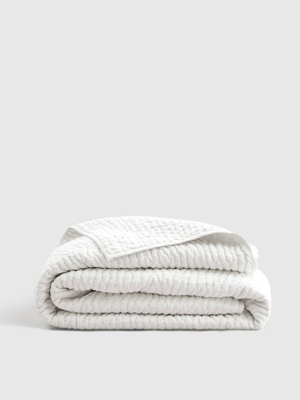 Quince European Linen and Cotton Stitch Quilt in White King Size 511